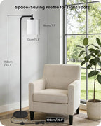 Dimmable Floor Lamp for Living Room with Remote and Foot Switch, Modern Standing, Corner Lamp,10W Bulb 3 Color Temperatures, for Bedroom, Office, ETL Listed, Black and White CW19LD05