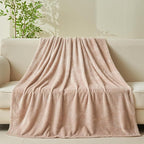 NEWCOSPLAY Super Soft King Blanket Taupe Premium Silky Flannel Fleece Leaves Pattern Lightweight Bed Blanket All Season Use (Taupe, King(90"x110"))