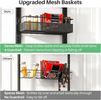 SNTD Over the Door Pantry Organizer - 8 Tier Adjustable Pantry Door Spice Organizer, Large Capacity Hanging Door Spice Rack for Kitchen Pantry Organizers and Storage (Black, 12.3" W x 4.7" D x 69" H)