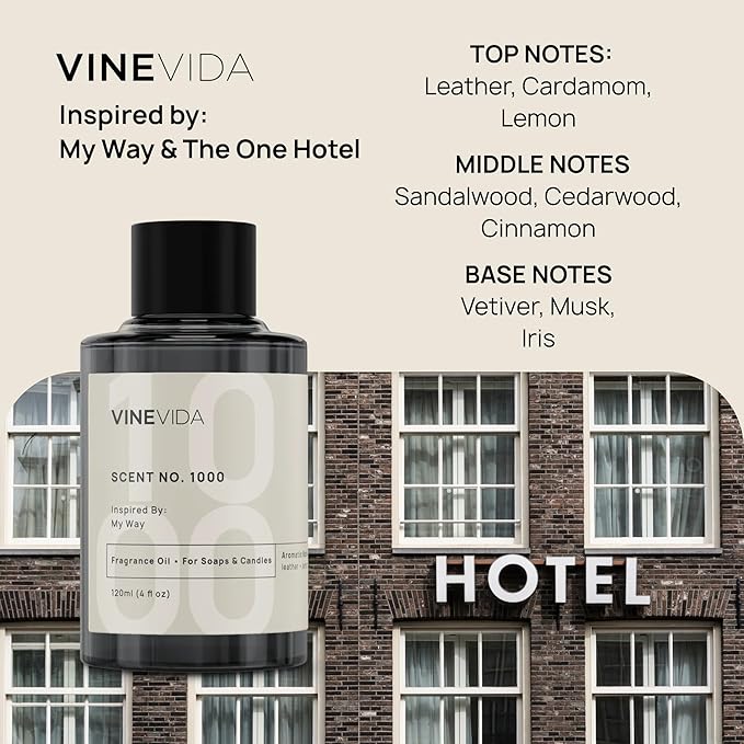 VINEVIDA Reed Diffuser for Home & Bathroom | Long-Lasting Scent Sticks Set | Oil Stick Diffuser | Bathroom Scent - Room Fragrance No. 1000 - Inspired by: My Way & The One Hotel