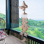 Butterfly Wind Chimes Brass, Sympathy Wind Chimes Outdoor Gifts for Mom Gift Garden Windchimes Decorations Outdoor Patio Decorations with S Hook Indoor and Outdoor.