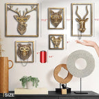 Newinhome Animal Heads Wall Decor (Includes Metal Frame) Resin Animals Sculptures Head Wall Hanging Decoration Gold vintage Wall Sculpture for Living Room Bedroom Office(Bear)