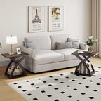 ChooChoo End Side Table, Modern End Table with Storage Shelf, X-Design Side Table Living Room(Espresso)