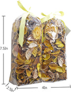 Qingbei Rina Spring Potpourri Bowl Filler, Lemon Scented Potpourri Bags,Yellow Decorative Dried Flowers, Home Fragrance Perfume Petal,Vase Decor,2 Bags,8.4 oz