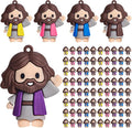 50 Pcs Mini Jesus Figures, Little Jesus Figures - Original Design Easter Party Favors, Sunday School Toys, Hide and Seek Game, Easter Egg Stuffers (Multicolor)