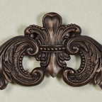 Salvatar Wall Art Topper | Large, Wide Doorway Design | Antique Bronze Metallic Finish | Openwork Acanthus Leaf Scrolls with Ornate Fleur De Lis | Hang Alone or Above A Wide Door, Window, or Artwork