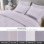 Maple&Stone Quilt Set Twin/Twin XL, Lightweight Lilac Purple Bedspread Ultrasonic Chevron Pattern Light Coverlet for All Season Comforter Bedding Decor - 2 Piece Twin Extra Long Bed Cover Sets