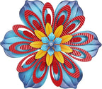 YEAHOME Metal Flower Wall Decor, 11 inch Wall Art Decorations Rustic Home Decor Aesthetic for Bathroom, Bedroom, Living Room, Office, Boho Art, Indoor Outdoor Decorations Patio Garden Decor(Blue)