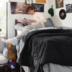 Bedsure Twin XL Comforter Set - 5 Pieces Reversible Black Bedding, Twin XL Size Bed Set for All Seasons, Bed in a Bag with Down Alternative Comforter, Sheets, Pillowcase & Sham