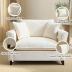 ERYE Modern Chenille Upholstered Accent Chair Wider Seat Leisure Cushion Armchair with 2 Pillows and Removable Cover for Home Apartment Office Living Room Bedroom