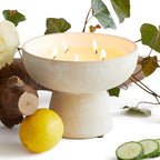 Blueme Renew Candle | Ivy & Rose | 5 Wick - Refillable Wellness Candle with Essential Oils, Hand Finished & Poured Soy Wax Blend Ceramic Vessel, Natural Cotton Wicks | Large 24 oz
