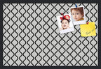 PinPix 30x20 Inch Cork Bulletin Board. This Decorative Framed Pin Board Comes with Black and White Waves Design and a Satin Black Frame. Ideal for Home Office Decor or Message Board (PinPix-194)