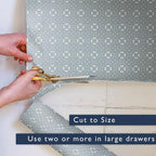 The Master Herbalist Fragrant Scented Drawer Liners in a Geometric Print (Folded) | Natural | Pack of 5 Sheets | Contains Essential Oils | Made in The UK (Dusk Blue | Fresh Linen, Folded)