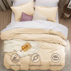 Bedsure Alabaster Gleam Duvet Cover King Size - 3 Pieces Prewashed Extra Soft Bedding Set, Includes 1 Duvet Cover 104x90 Inches with Zipper Closure & 2 Pillow Shams, Comforter Not Included