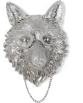 UITWMKTG Silver Animal Head Wall Decor Modern Home Decor Resin Animal Sculptures Wall Mount Vintage Head Wall Art for Living Room Hanging Decoration Fox