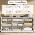GarveeHome 9 Drawer Dresser for Bedroom, Wide Modern Chest of Drawers, Large Wood Dresser Wooden Storage Organizer for Living Room, Hallway Entryway