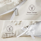 Bedsure Boho Duvet Cover Queen Size, Soft & Comfortable Elegant Design Boho Bedding for Decoration, Machine Washable Comforter Cover for All Seasons,Includes 1 Duvet Cover & 2 Pillow Shams,Beige
