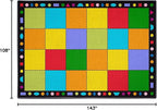 Booooom Jackson Classroom Rug Large Colorful Classroom Carpet with Non-Slip Backing, 9 x 12 ft Children's Classroom Seating Rug Elementary