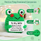 LEJIAJINW Wife Gifts, Wife Christmas Birthday Gift from Husband, Funny Christmas Stocking Stuffer for Her, Romantic I Love You Wifey Girlfriend Honey Cute Mini Handmade Crocher Frog