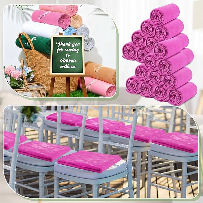 Newwiee 12 Pcs Fleece Throw Blankets Bulk 50'' x 60'' Oeko-tex Standard 100 Certified Spring Outdoor Wedding Guest Blankets Lightweight for Sleepover Donation Lap Pet Sofa Home (Rose)