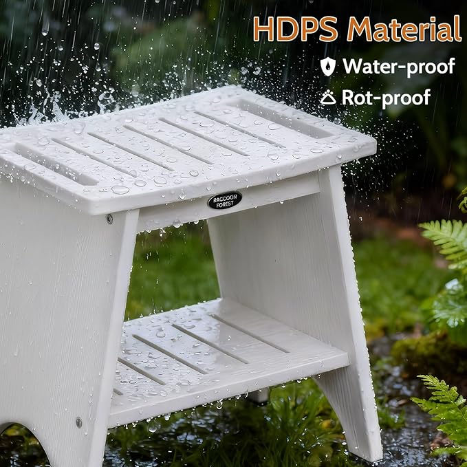 Shower Benches for Inside Shower to Sit On, Shower Stool for Shaving Legs, 500lbs Shower Chair with Space-Efficient Storage Shelf, Waterproof Shower Seat for Spa Bathroom, Indoor or Outdoor 18”x17”