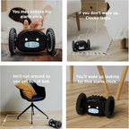 CLOCKY Extra Loud Alarm Clock for Heavy Sleepers on Wheels Rolls Runaway Vibrating Easy To Set Super Smart Snooze Digital Bed Shaker Alarm Clock Funny Gift for Adults Kids Teens Bedroom (Black Wheels)
