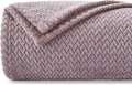 NEWCOSPLAY Super Soft King Blanket Light Purple Premium Silky Flannel Fleece Leaves Pattern Lightweight Bed Blanket All Season Use (Light Purple, King(90"x110"))
