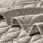 akkialla Full/Queen Quilt Set, Taupe Lightweight Microfiber Bedspread Coverlet, Boho Geometric Pattern, Soft All-Season Bedding, 3-Piece (1 Quilt, 2 Pillow Shams) | Breathable fabric, Modern style