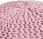 Urban Lifestyle Round Knit Pouf, Light Pink
