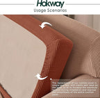 Hokway 2 Piece Couch Cushion Slipcovers Stretch Reversible Cushion Replacement Slipcovers Sofa Cushion Covers(Brick, 2)