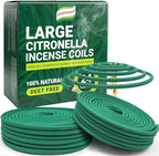 Large Citronella Incense Coil, Made from Natural Plants, Suitable for Outdoor, Living Room, Terrace use (24 Coils and Coil Holder)