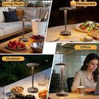 Cordless Table Lamp Rechargeable,Outdoor Table Lamps LED,5000mAh Battery Operated Lamp Stepless Dimming Table Lamps for Restaurant Dining Patio (2PRust)