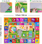 Kids Educational Rug 4' x 5', Kids Collection Area Rugs for Learning ABC Alphabet, Numbers, Colors, Animal Words and Season, Washable Playmat for Playroom Classroom Children Girls Boys Room