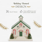 Spode Christmas Tree Miniature Village Figural Decoration, LED Lighted Village Set, Ceramic Holiday Decor - Dolomite Collectible for Indoor Display (School House)