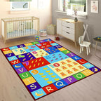 ABC Alphabet & Numbers Learning Rug 6x9ft - Non-Slip Washable Play Mat for Toddlers 1-3, Baby Nursery & Preschool Classroom Carpet, Soft Educational Area Rug
