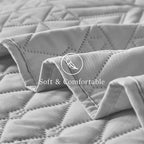 akkialla Full/Queen Size Quilt Bedding Set,Light Grey Lightweight Microfiber Soft Bedspread,Modern Style Geoetric Pattern Coverlet Set for All Seasons,3 Piece(1 Quilt,2 Pillow Shams)