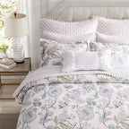 Levtex Home Ophelia Spa Reversible King/Cal King Duvet Cover Set (106x94in) with 2 Pillowcases (36x20in) - Floral Bedding - Blue, Yellow, White - Rayon King Size Duvet Cover Set - Soft, Pre-Washed