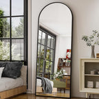 GLSLAND 26" x 71" Arched Full Length Mirror - Black Full Body Mirror - Extra Large Floor Mirrors for Bedroom, Living Room, Bathroom