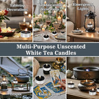 MAQIHAN Black Tealight Candles Bulk - Mini Votive Tea Tree Lights Tea Lights Candles with Cotton Wick for Home,Pool,Shabbat,Wedding,Emergencies,Christmas 25PCS