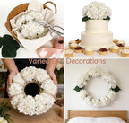 Kimura's Cabin 6pcs Faux White Hydrangeas Fake Flowers Artificial Silk Hydrangea Flower With Stems Bouquets Arrangement for Home Table Centerpieces Wedding Baby Shower Birthday Party Decoration(White)