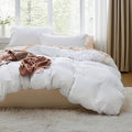 Bedsure Duvet Cover Queen Size Only - Prewashed Cotton-Like Polyester Extra Soft All Season Bedding, Includes 1 Duvet Cover 90x90 Inches with Zipper Closure, White, Comforter Not Included