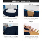 Utopia Bedding King Elastic Bed Ruffle - Easy Wrap Around Ruffle - Microfiber Bed Skirt with Adjustable Elastic Belt 16 Inch Tailored Drop - Hotel Quality Bedskirt, Fade Resistant (King, Navy)