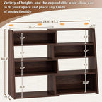 Armocity Book Shelf - Small Expandable Ladder Shelf, Short Corner Bookshelf for Small Spaces, 5 Tier Wood Narrow Bookcase, for Living Room, Bedroom, Entryway, Black Walnut