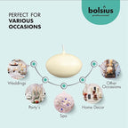 Bolsius Unscented 1.75" Floating Candles – Set of 80 Ivory Floating Candles – Cute and Elegant Burning Candles – Candles with Nice and Smooth Flame – Party Accessories