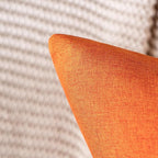 MIULEE Pack of 2 Decorative Outdoor Solid Waterproof Throw Pillow Covers Euro Sham Faux Linen Garden Farmhouse Cushion Cases for Summer Patio Tent Balcony Couch Sofa 26x26 Inch Bright Orange