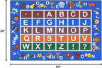 Ottomanson 3'3" x 5' Alphabet Kids Rug - Educational ABC Play Mat for Playroom, Bedroom, Daycare & Classroom - Fun & Interactive Learning Carpet - Durable & Non-Slip for High-Traffic Areas, Blue