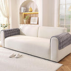 Non-Slip Couch Arm Covers,Thick Soft Recliner Arm Chair Covers Set of 2 Waterproof Armrest Covers for Sofa, Washable Faux Fur Sofa Arm Cover (Grey, 24" x 24" 2 Pack)