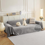 MYSKY HOME Couch Cover for Dogs Non-Slip Couch Cover for 2 Cushion Couch Sofa Cover Sofa Slipcovers for Dogs, Sofa Covers Washable Soft Thick Furniture Protector, 71" x 102", Grey