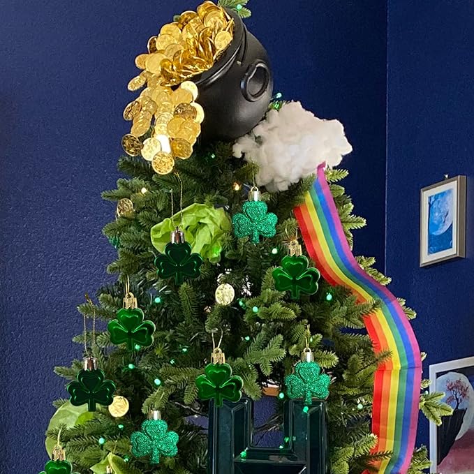 St Patricks Day Ornaments for Tree, 30 Pieces Shamrock Ornaments, Saint Patricks Day Tree Decorations