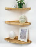 Corner Shelves Wall Mount, Farmhouse Rustic Corner Floating Shelf with Cord Hole, Wooden Storage Organizer Corner Wall Shelves for Kitchen Bathroom Living Room Bedroom Laundry, 12x12 Inch